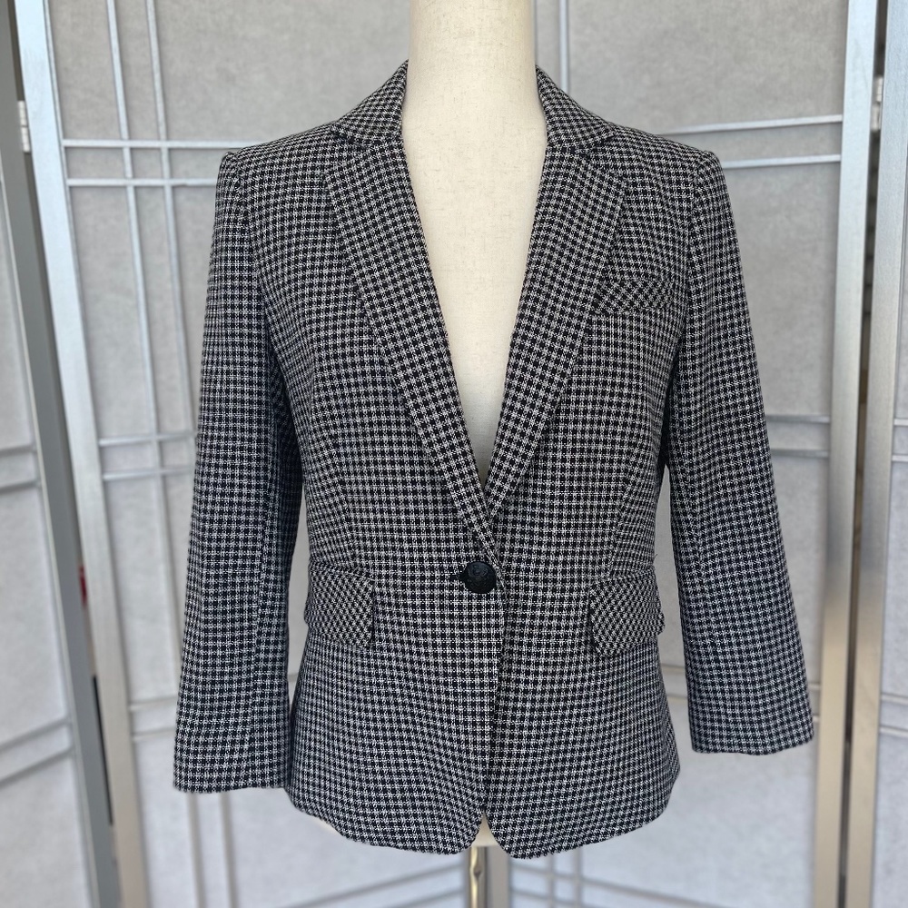 Veronica Beard Microplaid Schoolboy Classic Dickey Jacket sz 6